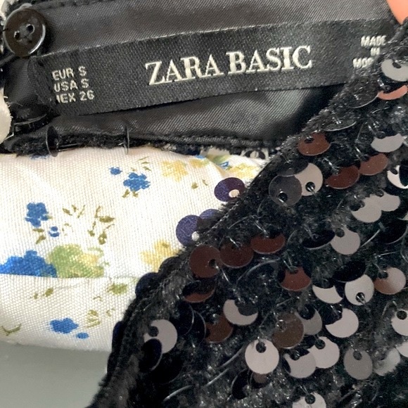 🎁ZARA Blogger Black Sequin Cut Out Mini Dreas - Picture 8 of 9